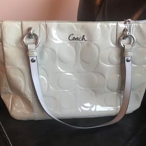 Coach Gallery Patent Leather Gray tote
